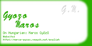 gyozo maros business card